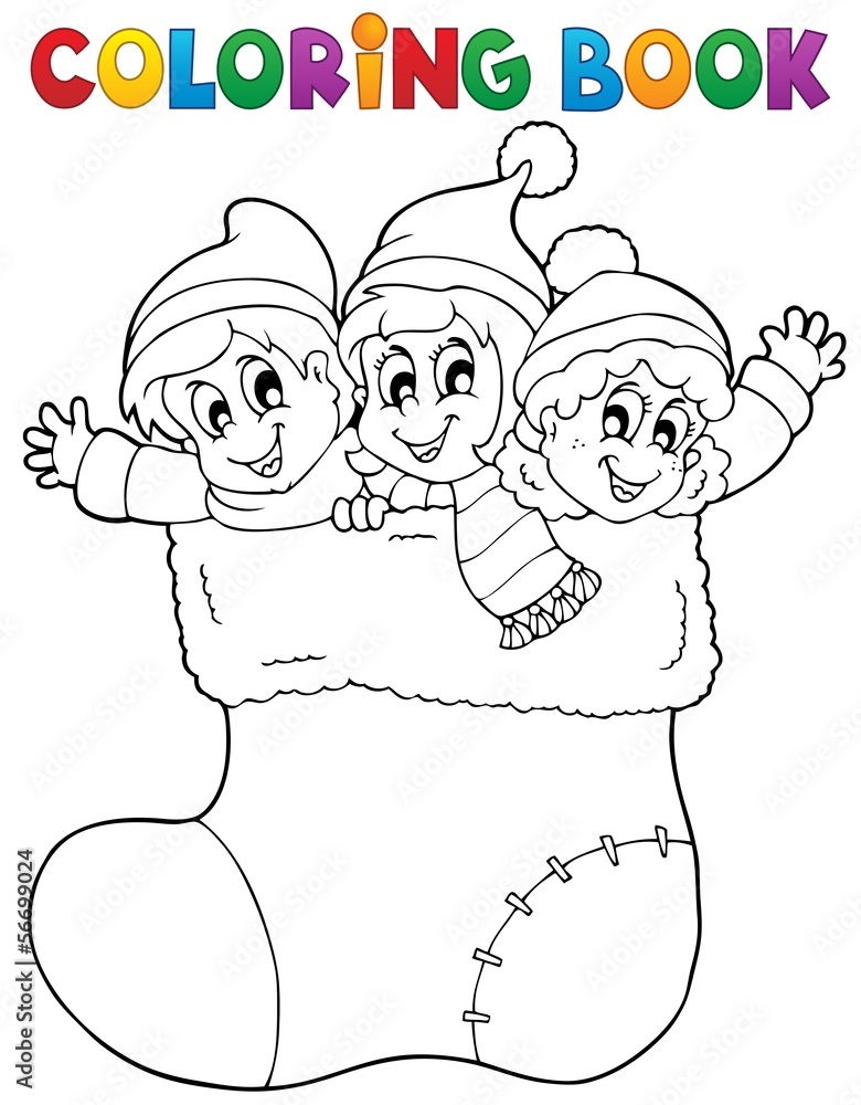 Canvas Prints coloring book image christmas 1