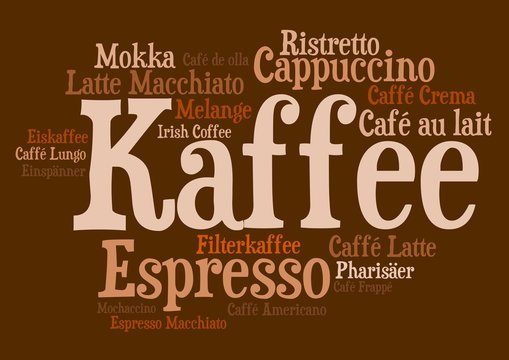 Wordcloud - Kaffezubereitungen braun
