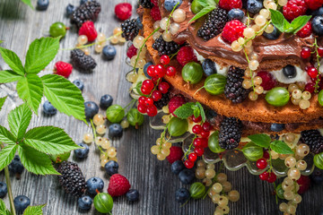 Cake made of wild berries