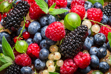 Closeup of fresh berry fruits