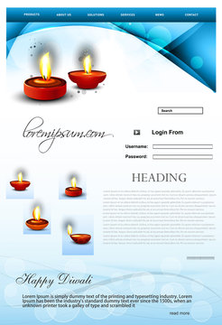 Fantastic Website Beautiful stylish happy diwali template blue c