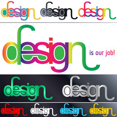 various typographic works on the word 'design)