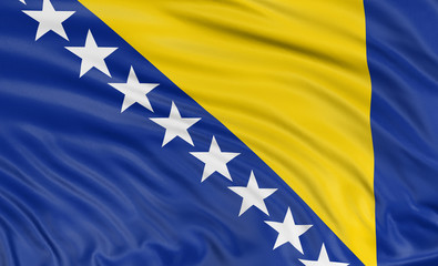 3D Bosnia and Herzegovina flag (clipping path included)