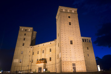 The castle of Fossano by night
