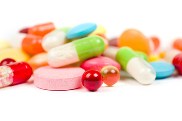 pills isolated on white background