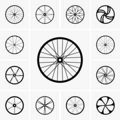 Set of Bicycle wheel icons