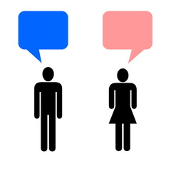Man and woman communication