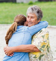 Elderly woman and her daughter