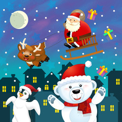 Funny christmas illustration