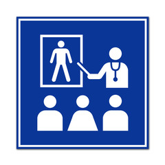 Cartel sanitario simbolo facultad de medicina