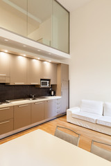 Interior, beautiful apartment, modern furniture