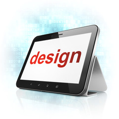 Marketing concept: Design on tablet pc computer