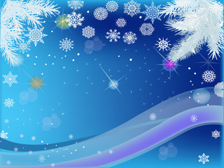 blue background with light snowflakes