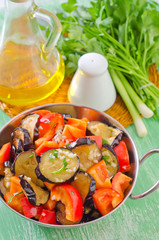 fried eggplant and pepper