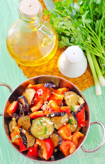 fried eggplant and pepper