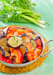 fried eggplant and pepper