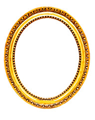 vintage gold frame, isolated on white