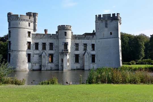 Castle in a park at Meise, Belgium