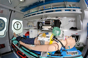 Fototapeta ambulance inside obraz
