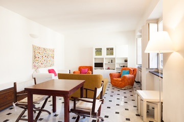 interior, comfortable small apartment, living room