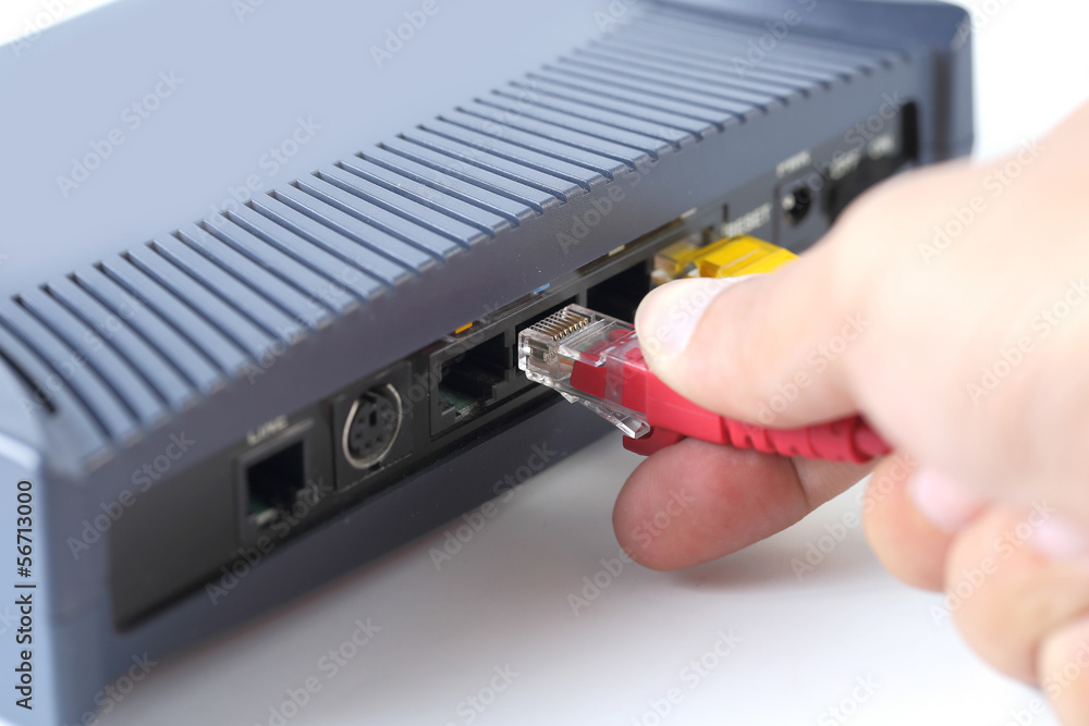 Poster network switch and utp ethernet cables