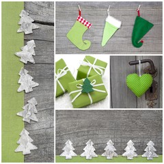 Weihnachten in Grün - Weihnachtskarte mehrere Motive aus Holz