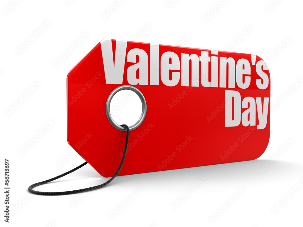 Poster label with valentine's day (clipping path included)