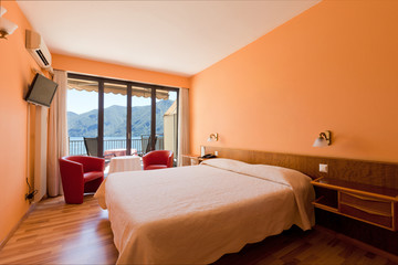 bedroom with lake view