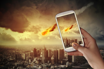 Falling meteorite