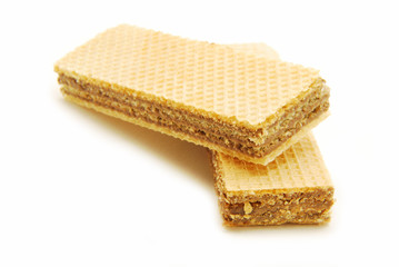 Chocolate wafers isolated on white