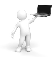 Man with Laptop (clipping path included)