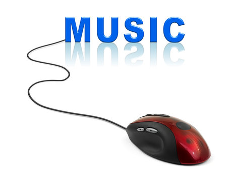 Computer mouse and word Music