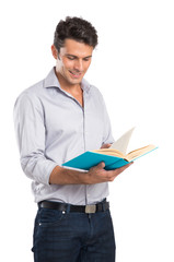 Young Man Reading A Book