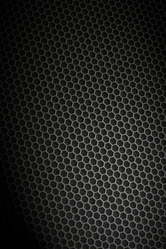 Black iron exagonal texture. Industrial background