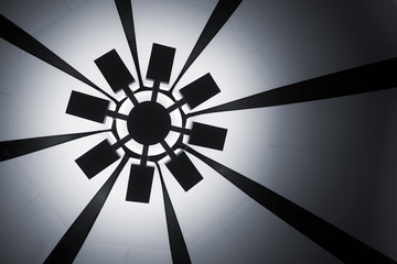 Fragment of the lighting device. Abstract background