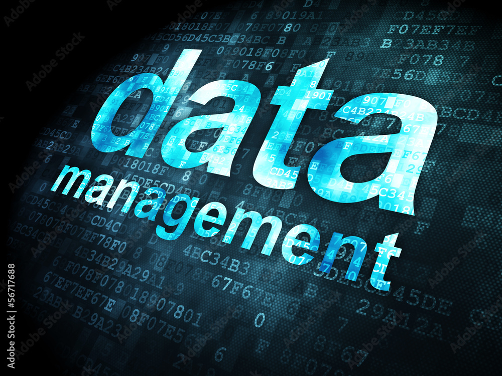 Poster data concept: data management on digital background