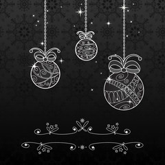 Christmas background black and white