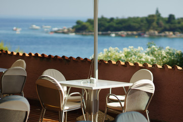 table setting by the sea