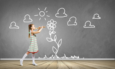 Kid with flute © Sergey Nivens