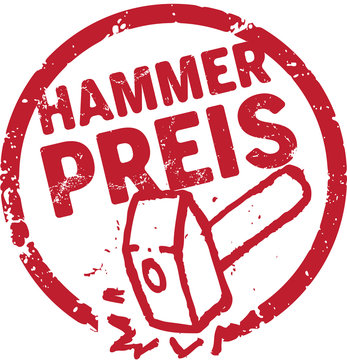 Runder Stempel Hammerpreis