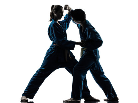 recommend clip art: karate vietvodao martial arts man woman couple silhouette
