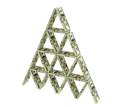 House Of Cards Built From Dollar Bundles