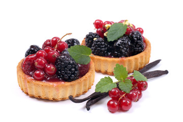 Fresh cakes with berries