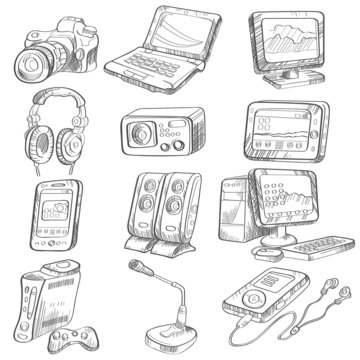 Pencil drawing of electronic gadget