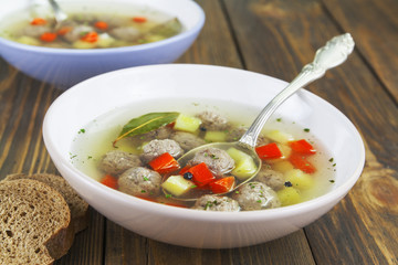 Soup with meatballs