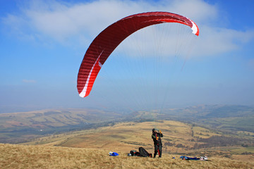 paraglider in Brecon Beacons
