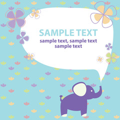 vector baby card with elephant
