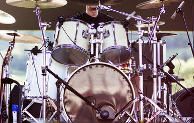 Obraz na płótnie Canvas Drums on stage