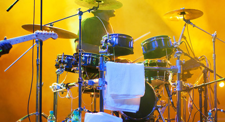 Obraz na płótnie Canvas Drums on stage