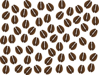 Coffee beans on white background